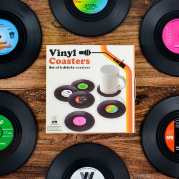 Retro Vinyl Set of Drinks Coasters
