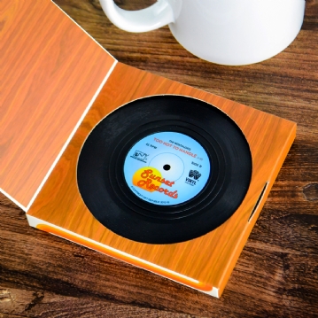 Retro Vinyl Set of Drinks Coasters