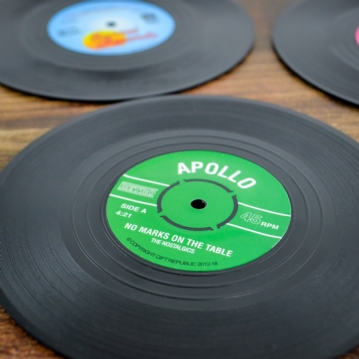 Retro Vinyl Set of Drinks Coasters