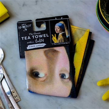 Girl with a Yellow Glove Tea Towel