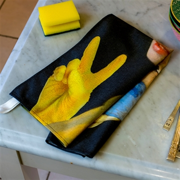 Girl with a Yellow Glove Tea Towel