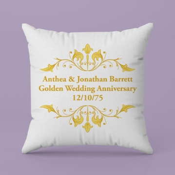Personalised Golden Anniversary Cushion