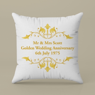 Personalised Golden Anniversary Cushion