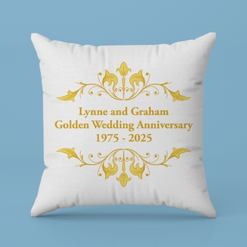 Personalised Golden Anniversary Cushion
