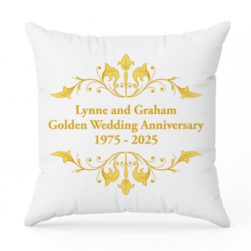 Personalised Golden Anniversary Cushion