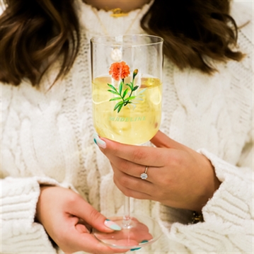 Personalised Birth Month Flower Wine Glass