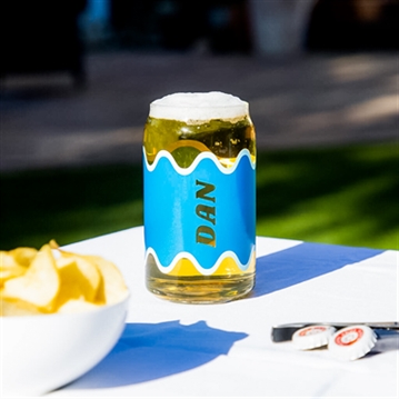 Personalised Wave Name Can Glass