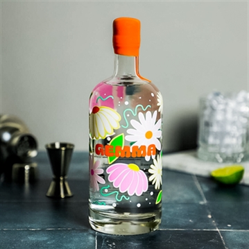 Personalised Retro Floral 75cl Vodka Bottle