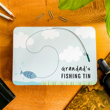 Personalised Cartoon Fishing Tin