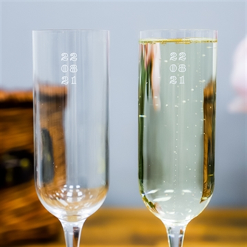 Personalised Special Date Crystal Champagne Flute Set Of Two