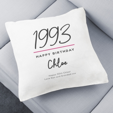Personalised Classy 30th Birthday Year Cushion