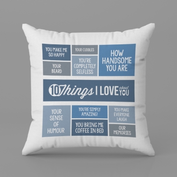 10 Things I Love About You Personalised Cushion