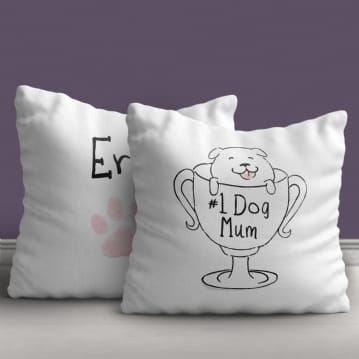 Personalised No 1 Dog Mum Cushion