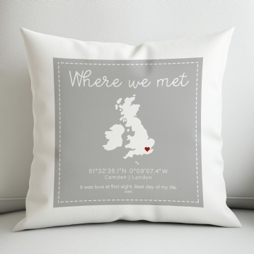 Where We Met Personalised Cushion