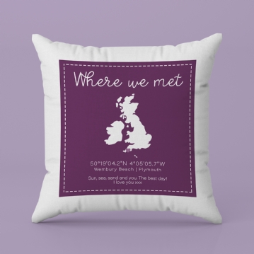 Where We Met Personalised Cushion