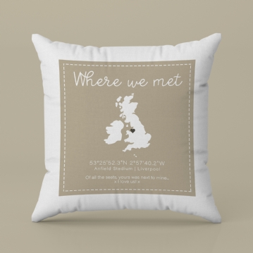 Where We Met Personalised Cushion