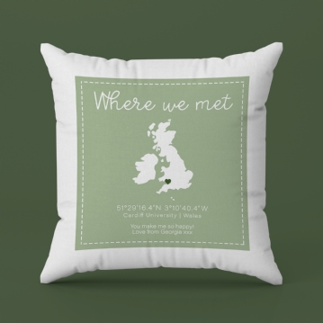 Where We Met Personalised Cushion