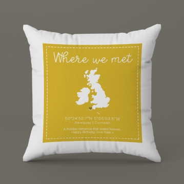 Where We Met Personalised Cushion