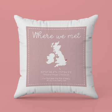 Where We Met Personalised Cushion