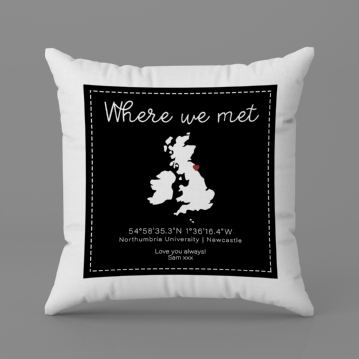 Where We Met Personalised Cushion