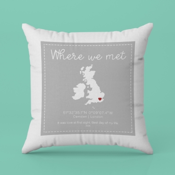 Where We Met Personalised Cushion