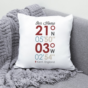 Personalised Location Coordinates Cushion