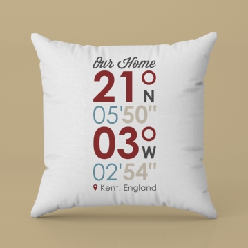 Personalised Location Coordinates Cushion