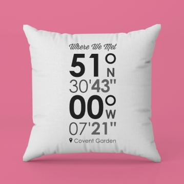 Personalised Location Coordinates Cushion