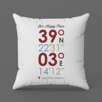 Personalised Location Coordinates Cushion