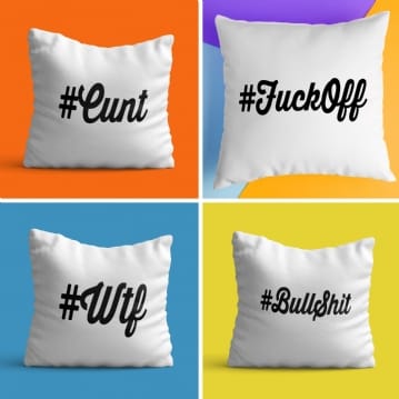 Rude & Cheeky Hashtag Cushions