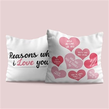 Personalised Reasons Why I Love You Cushion