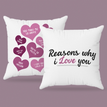 Personalised Reasons Why I Love You Cushion