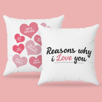 Personalised Reasons Why I Love You Cushion