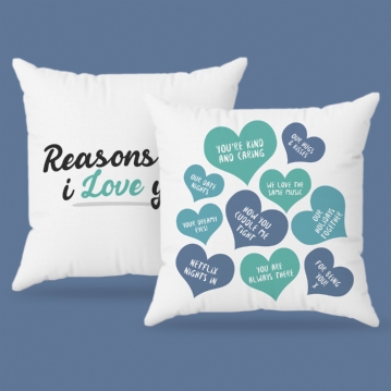 Personalised Reasons Why I Love You Cushion