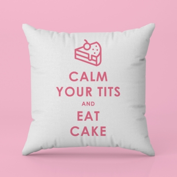 Funny Keep Calm and Eat Cake Cushion