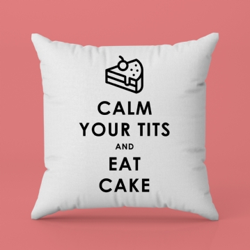 Funny Keep Calm and Eat Cake Cushion