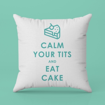 Funny Keep Calm and Eat Cake Cushion