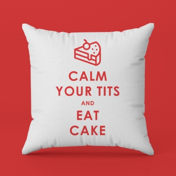 Funny Keep Calm and Eat Cake Cushion