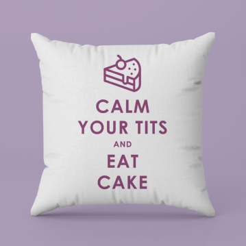 Funny Keep Calm and Eat Cake Cushion