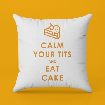 Funny Keep Calm and Eat Cake Cushion