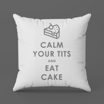 Funny Keep Calm and Eat Cake Cushion