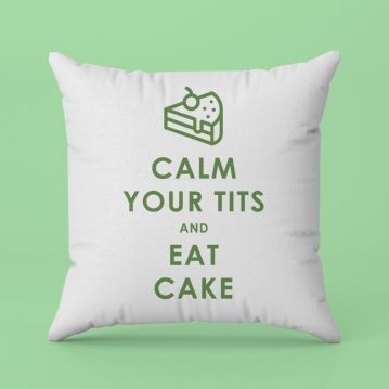 Funny Keep Calm and Eat Cake Cushion