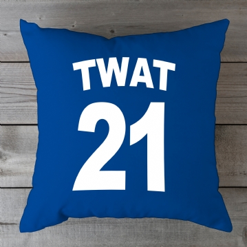 Personalised Offensive Nickname Back of Football Shirt Cushion