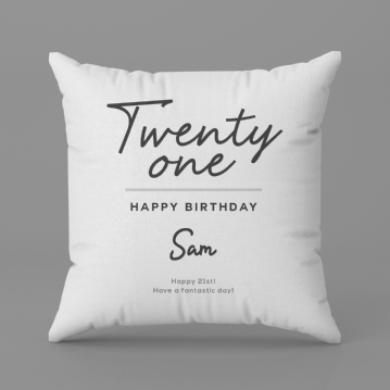 Classy 21st Birthday Personalised Cushion