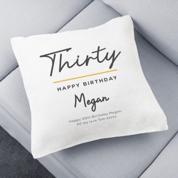 Classy 30th Birthday Personalised Cushion