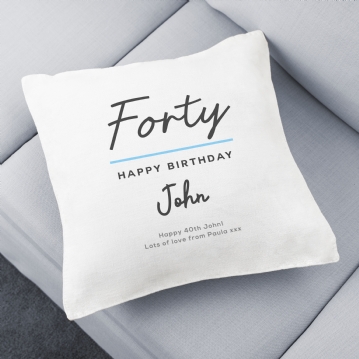 Classy 40th Birthday Personalised Cushion