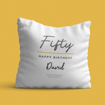 Classy 50th Birthday Personalised Cushion
