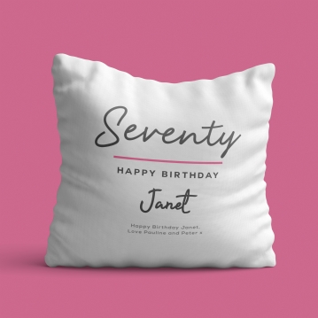 Personalised Classy 70th Birthday Cushion