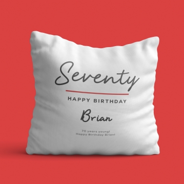 Personalised Classy 70th Birthday Cushion