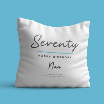 Personalised Classy 70th Birthday Cushion
